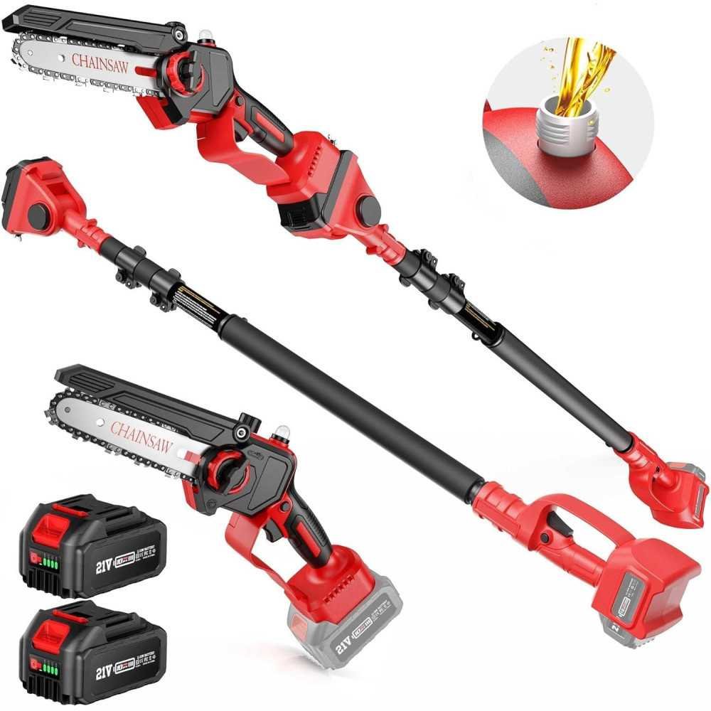 2-in-1 Cordless Pole Saw & Mini Chainsaw with Auto Oiling and Tool-Free Chain Tension | TekChoice Electronics