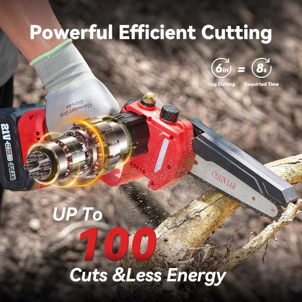 2-in-1 Cordless Pole Saw & Mini Chainsaw with Auto Oiling and Tool-Free Chain Tension | TekChoice Electronics