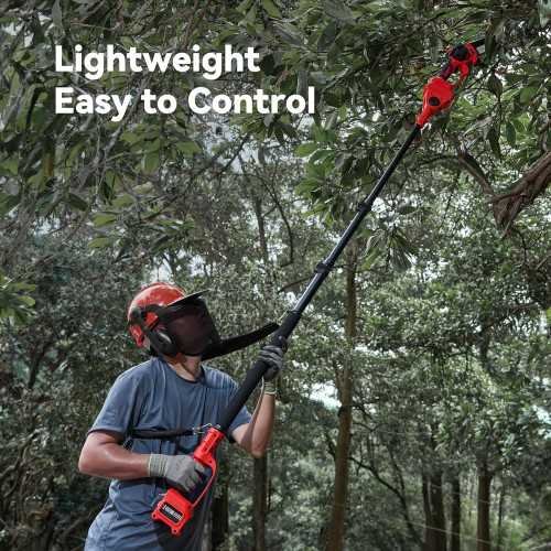 2-in-1 Cordless Pole Saw & Mini Chainsaw with Auto Oiling and Tool-Free Chain Tension | TekChoice Electronics