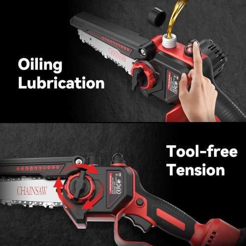 2-in-1 Cordless Pole Saw & Mini Chainsaw with Auto Oiling and Tool-Free Chain Tension | TekChoice Electronics