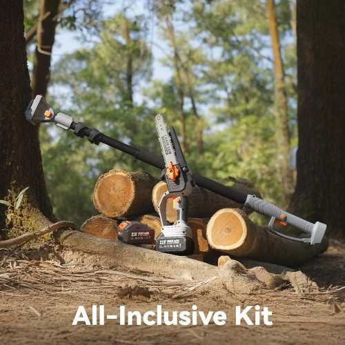 2-in-1 Cordless Pole Saw & 8” Mini Chainsaw Power Duo | TekChoice Electronics