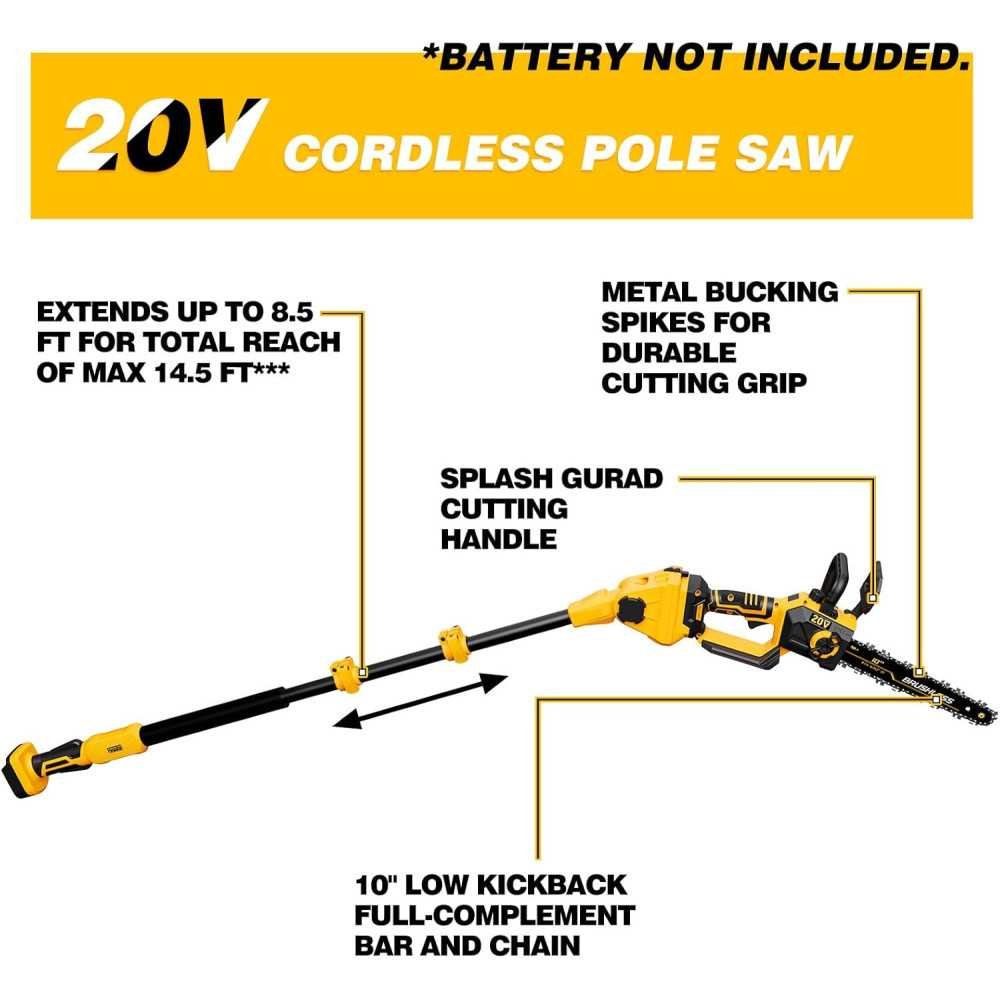 2-in-1 Cordless Pole Saw and Chainsaw Combo with Battery Compatible, Auto Oiling Feature and Max 15ft Reach | TekChoice Electronics