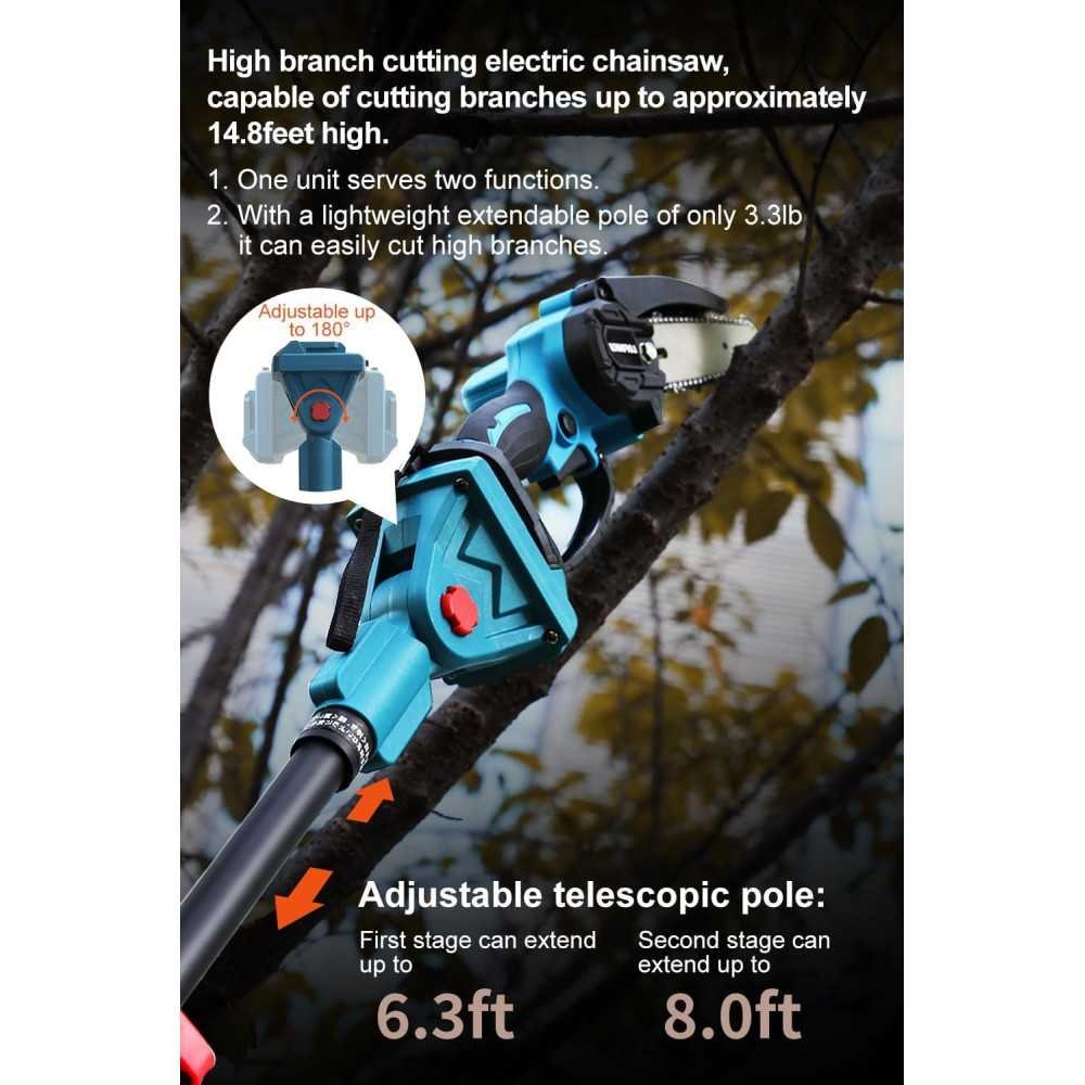 2-in-1 Cordless Pole Saw and Mini Chainsaw Combo for Efficient Tree Care | TekChoice Electronics