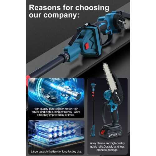 2-in-1 Cordless Pole Saw and Mini Chainsaw Combo for Efficient Tree Care | TekChoice Electronics