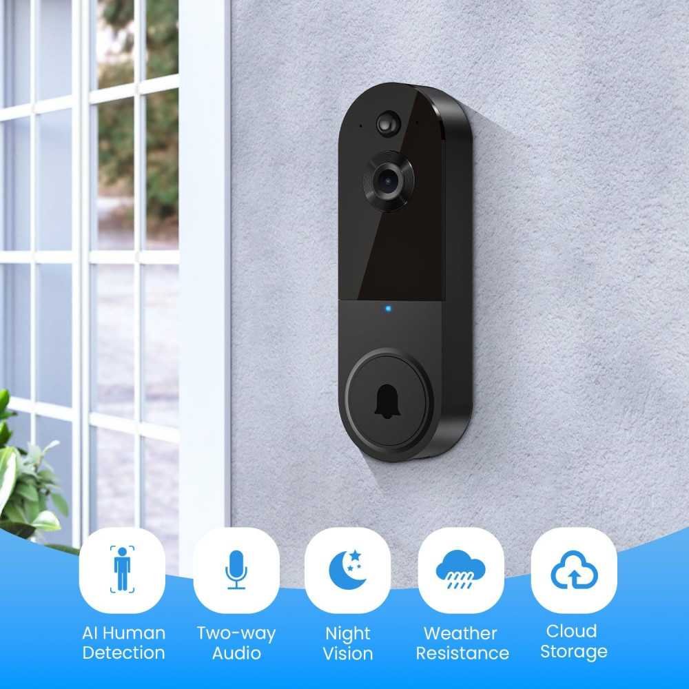 Wireless 1080P Video Doorbell w/ Smart AI Detection and Night Vision | TekChoice Electronics