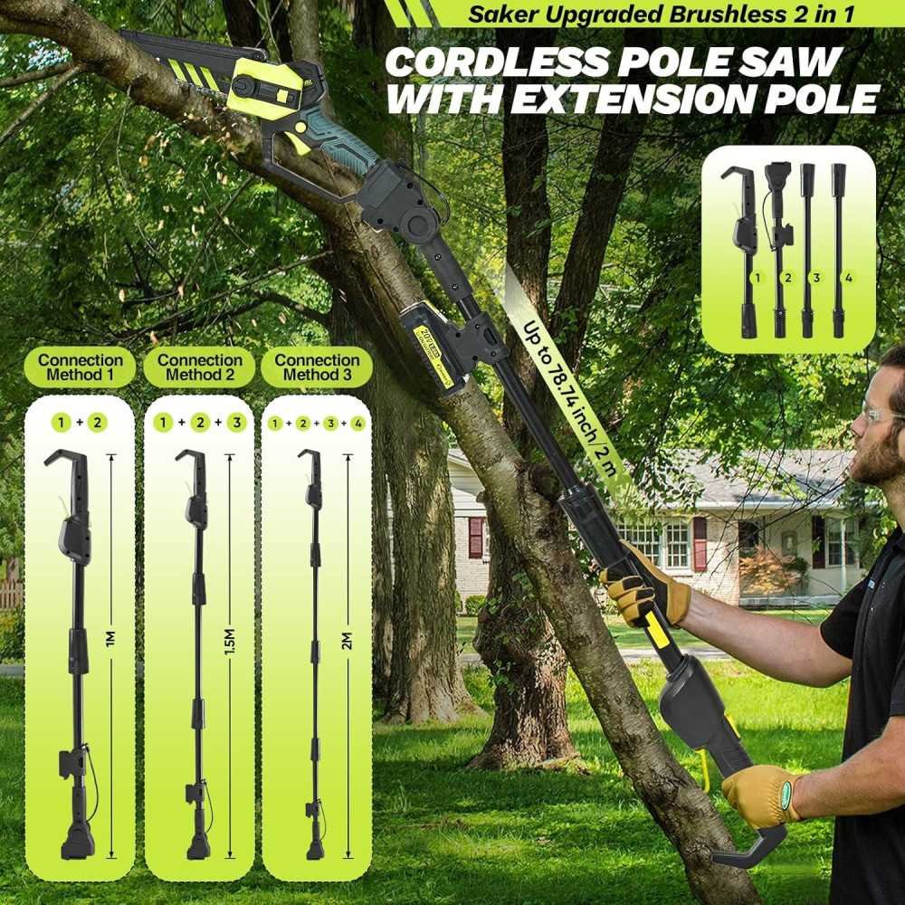 2-in-1 Cordless Electric Pole Saw and Mini Chainsaw | TekChoice Electronics