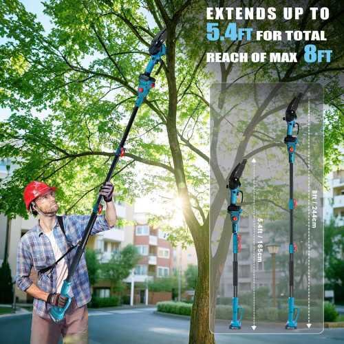 2-in-1 Cordless Pole Saw and Mini Chainsaw Combo for Effortless Tree Trimming and Wood Cutting | TekChoice Electronics