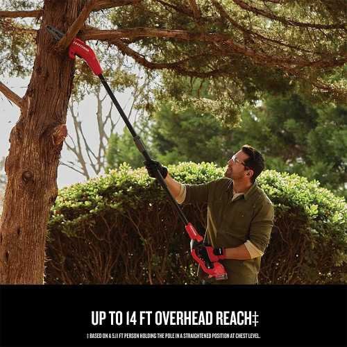 CRAFTSMAN V20 Cordless Pole Saw with 14-Foot Reach and Powerful 4.0Ah Battery | TekChoice Electronics