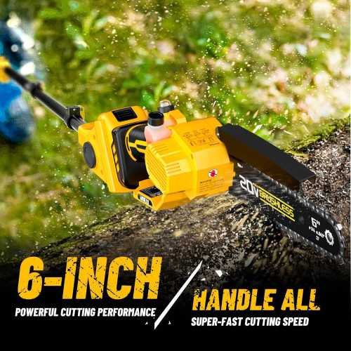 Cordless 2-IN-1 Pole Saw and Chainsaw with DeWALT 20V MAX Compatibility | TekChoice Electronics