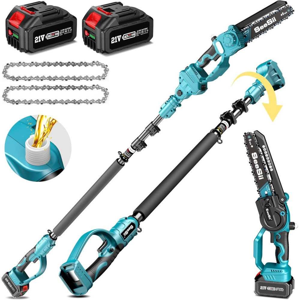 2-in-1 Cordless Pole Saw & Mini Chainsaw Combo with Double Batteries | TekChoice Electronics