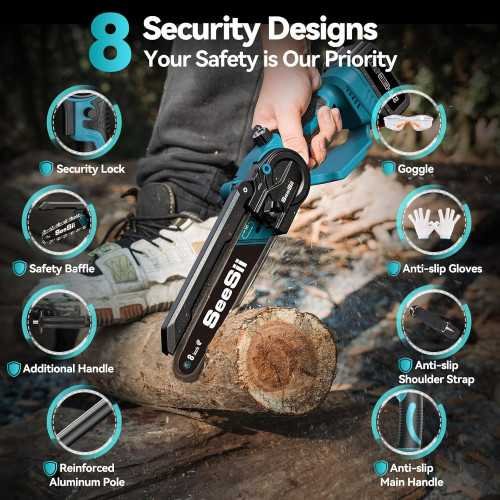 2-in-1 Cordless Pole Saw & Mini Chainsaw Combo with Double Batteries | TekChoice Electronics