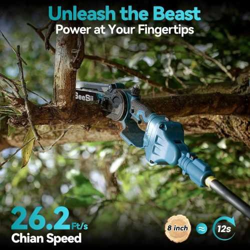 2-in-1 Cordless Pole Saw & Mini Chainsaw Combo with Double Batteries | TekChoice Electronics