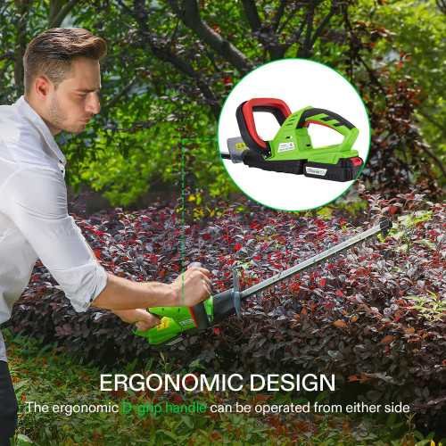 Powerful 20V Cordless Hedge Trimmer Set - Includes Dual-Action Laser Blade and 2Pcs Batteries | TekChoice Electronics