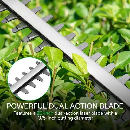 Powerful 20V Cordless Hedge Trimmer Set - Includes Dual-Action Laser Blade and 2Pcs Batteries | TekChoice Electronics