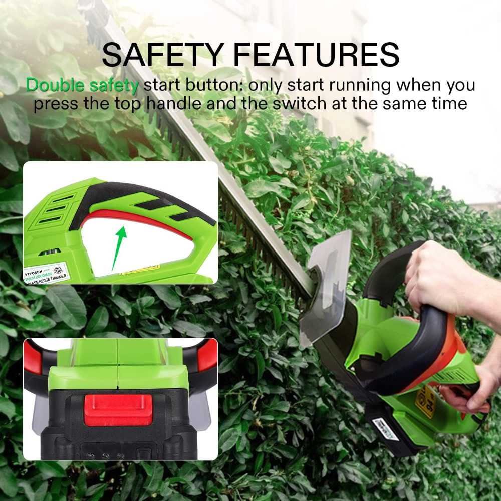 Powerful 20V Cordless Hedge Trimmer Set - Includes Dual-Action Laser Blade and 2Pcs Batteries | TekChoice Electronics