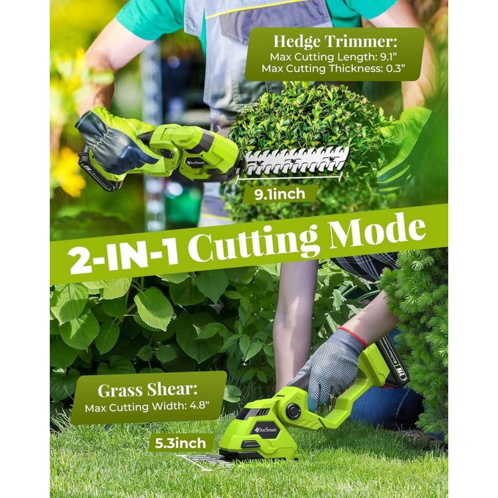 Cordless Hedge Trimmer Kit for Effortless Lawn Pruning and Bush Trimming | TekChoice Electronics