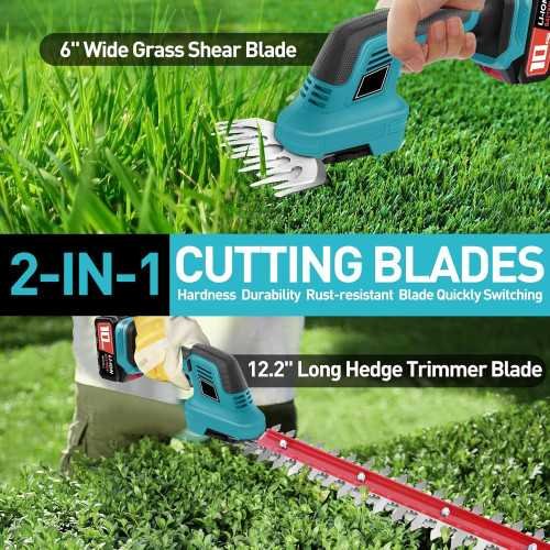 2-in-1 Cordless Hedge Trimmer & Grass Shear for Effortless Garden Maintenance | TekChoice Electronics