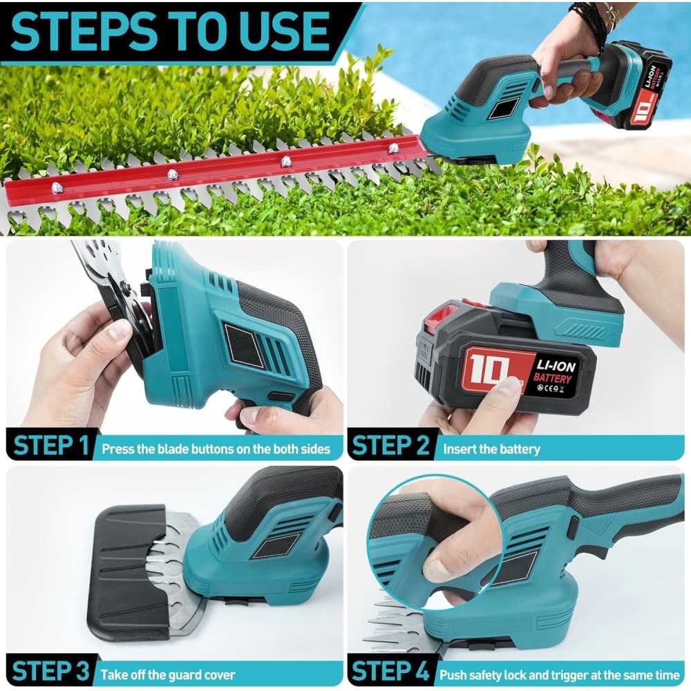 2-in-1 Cordless Hedge Trimmer & Grass Shear for Effortless Garden Maintenance | TekChoice Electronics