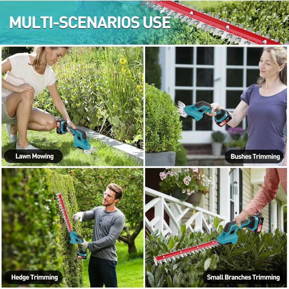 2-in-1 Cordless Hedge Trimmer & Grass Shear for Effortless Garden Maintenance | TekChoice Electronics