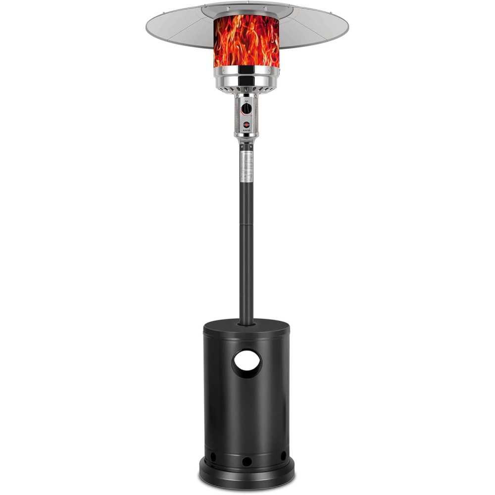 48,000 BTU Propane Mushroom Heater with Dome Umbrella and Wheels for Rust-Free Patio and Deck Heating | TekChoice Electronics