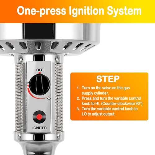 50,000 BTU Propane Patio Heater with Table Design | TekChoice Electronics