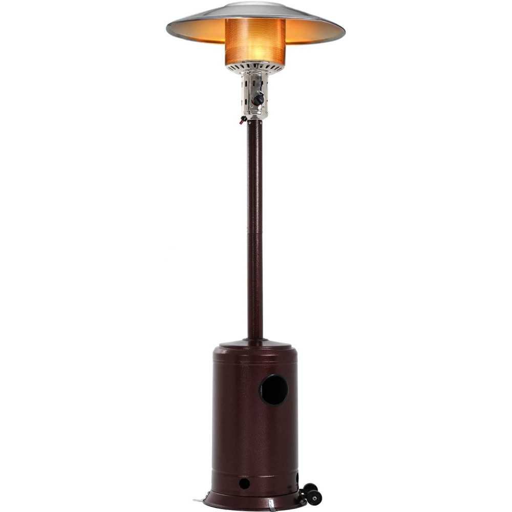 48,000 BTU Propane Mushroom Heater with Dome Umbrella and Wheels for Rust-Free Patio and Deck Heating | TekChoice Electronics