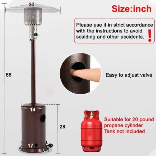 Tall Patio Heater with CSA Certification and Accessories | TekChoice Electronics