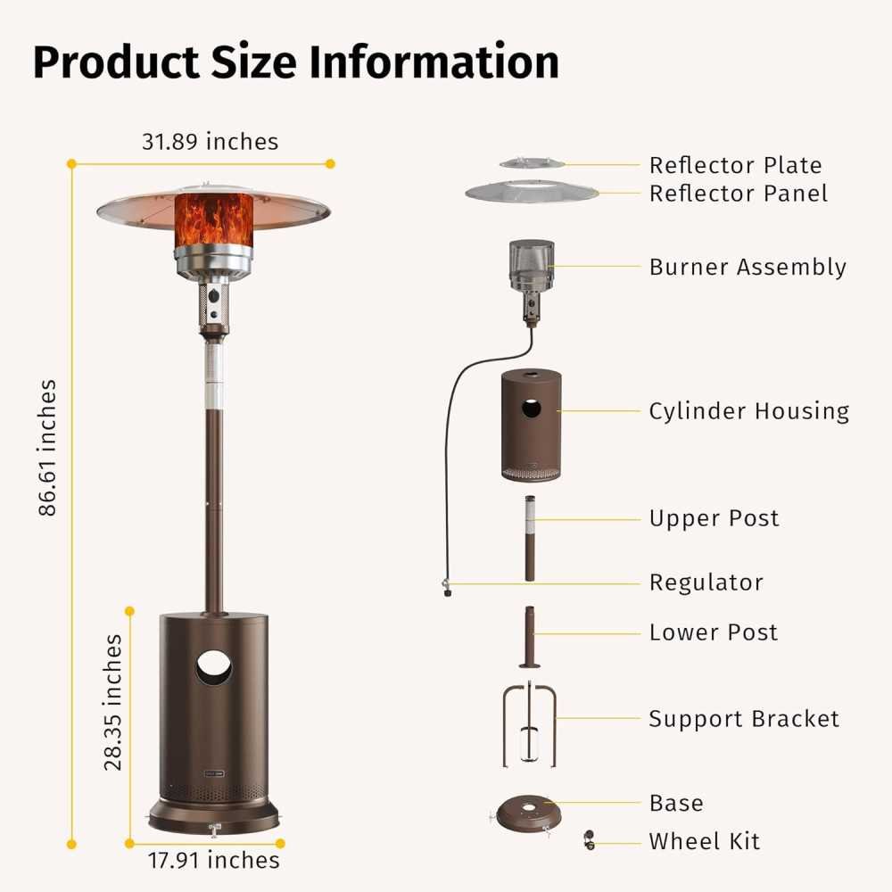 OAK 50,000 BTU Pyramid Patio Heater | TekChoice Electronics