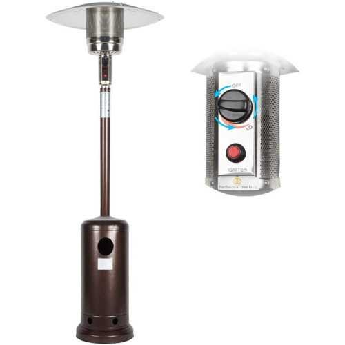 48,000 BTU Propane Mushroom Heater with Dome Umbrella and Wheels for Rust-Free Patio and Deck Heating | TekChoice Electronics