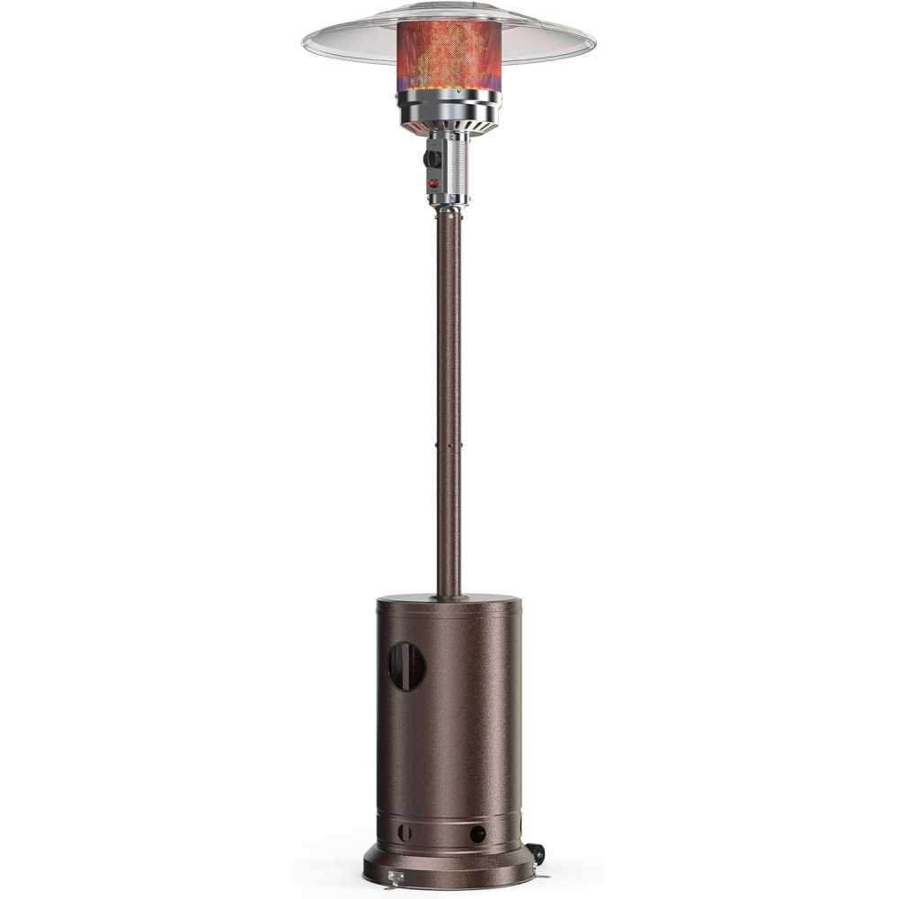 48,000 BTU Propane Mushroom Heater with Dome Umbrella and Wheels for Rust-Free Patio and Deck Heating | TekChoice Electronics