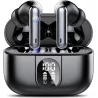 Wireless Earbuds w/ Noise Cancelling Mic, IPX7 Waterproof, LED Display