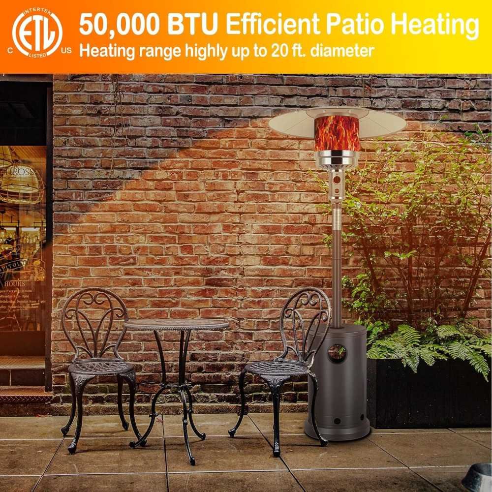 50,000 BTU Propane Patio Heater with Table Design and Triple Protection System | TekChoice Electronics