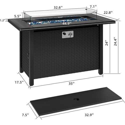 45 Inch Propane Fire Pit Table | TekChoice Electronics