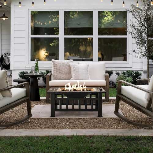 32-Inch Metal Fire Pit Table with Waterproof Cover | TekChoice Electronics