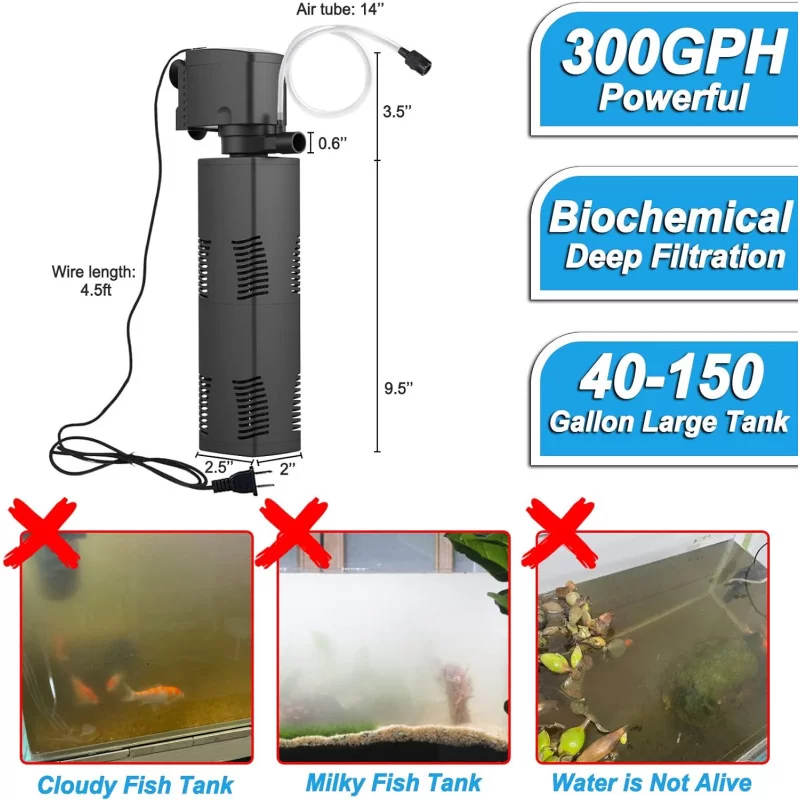 Aquarium Filter for 40-150 Gallon Tanks