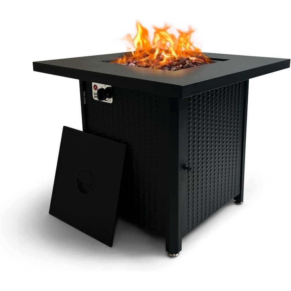 28-Inch Propane Fire Pit with Lava Rocks and Cover Lid | TekChoice Electronics 28-Inch Propane Fire Pit with Lava Rocks and Cover Lid | TekChoice Electronics