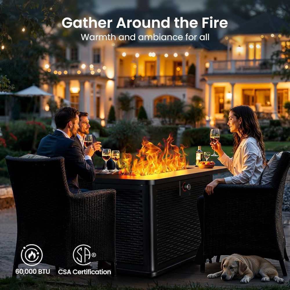 43-Inch Rectangular Propane Fire Pit for Your Next Gathering | TekChoice Electronics
