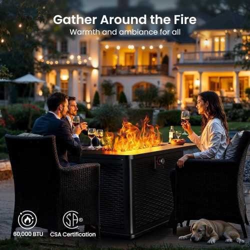 43-Inch Rectangular Propane Fire Pit for Your Next Gathering | TekChoice Electronics
