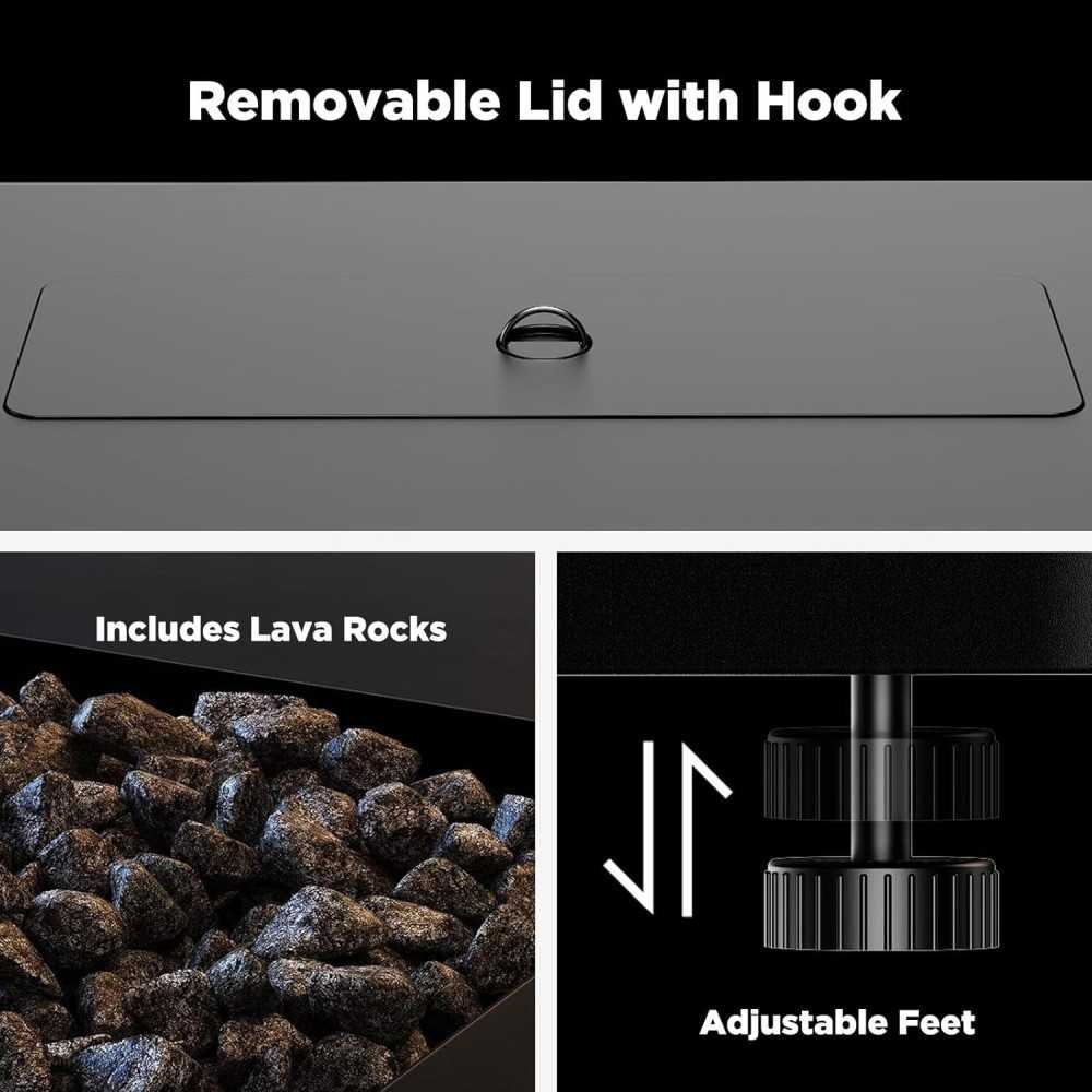 43-Inch Rectangular Propane Fire Pit for Your Next Gathering | TekChoice Electronics