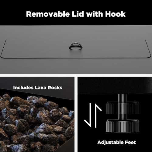 43-Inch Rectangular Propane Fire Pit for Your Next Gathering | TekChoice Electronics