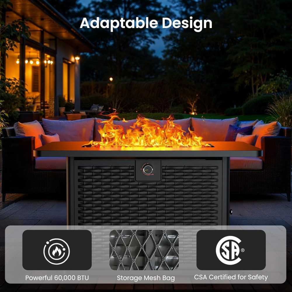 43-Inch Rectangular Propane Fire Pit for Your Next Gathering | TekChoice Electronics