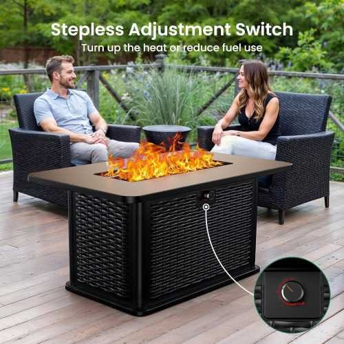 43-Inch Rectangular Propane Fire Pit for Your Next Gathering | TekChoice Electronics