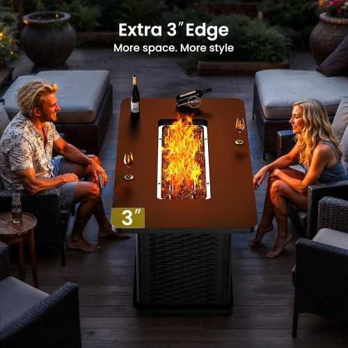 43-Inch Rectangular Propane Fire Pit for Your Next Gathering | TekChoice Electronics
