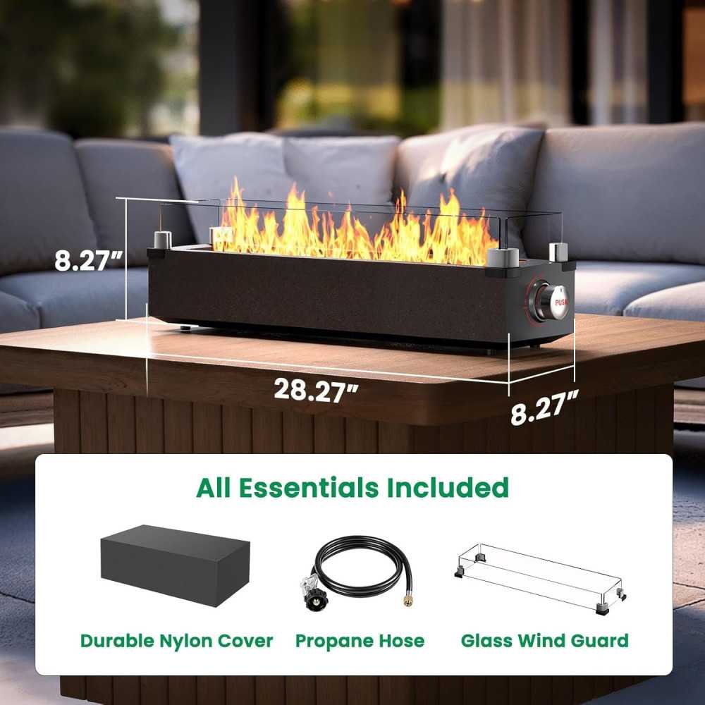 28 Inch 50000 BTU Tabletop Propane Fire Pit | TekChoice Electronics