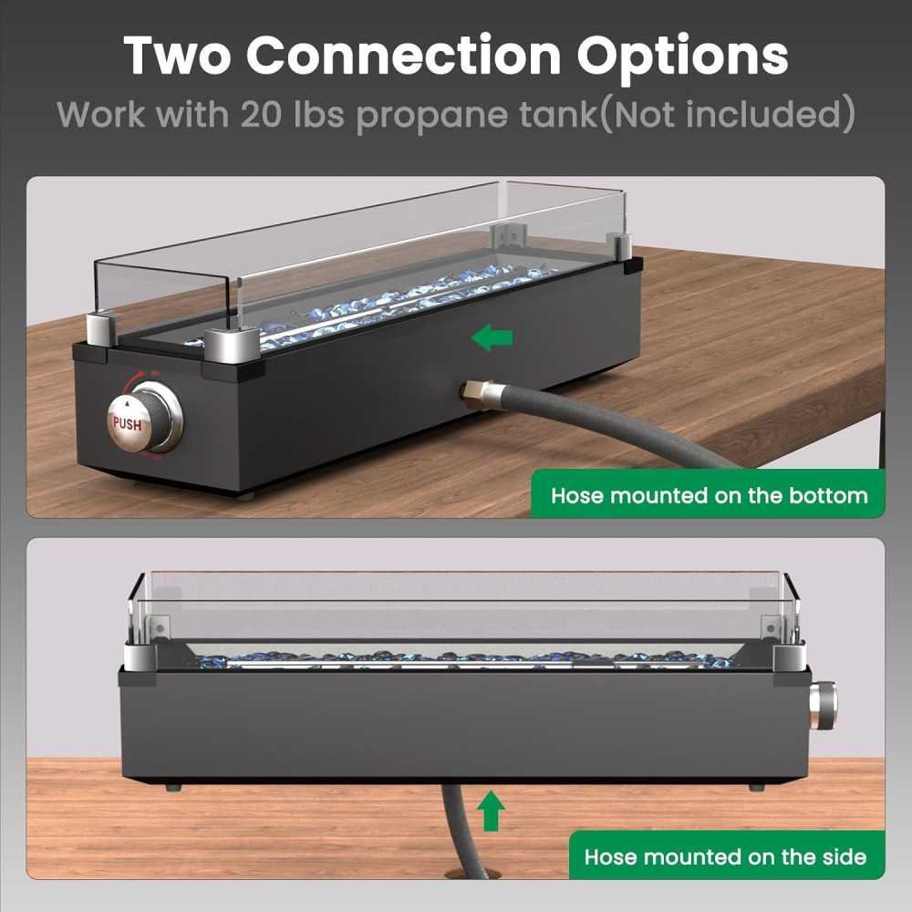 28 Inch 50000 BTU Tabletop Propane Fire Pit | TekChoice Electronics