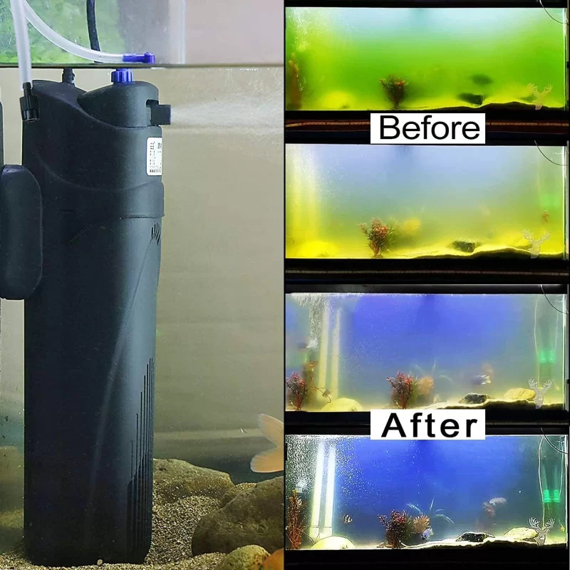 Aquarium Filter with Sun Aqua Green Algae Removal and UV Sterilization