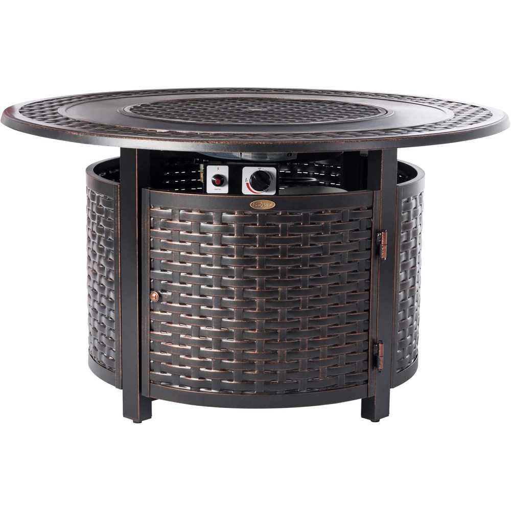 Woven Aluminum Gas Fire Pit Table | TekChoice Electronics Woven Aluminum Gas Fire Pit Table | TekChoice Electronics