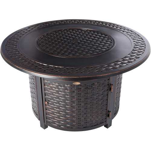 Woven Aluminum Gas Fire Pit Table | TekChoice Electronics