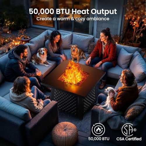 32-inch 50,000 BTU Propane Fire Pit Table | TekChoice Electronics