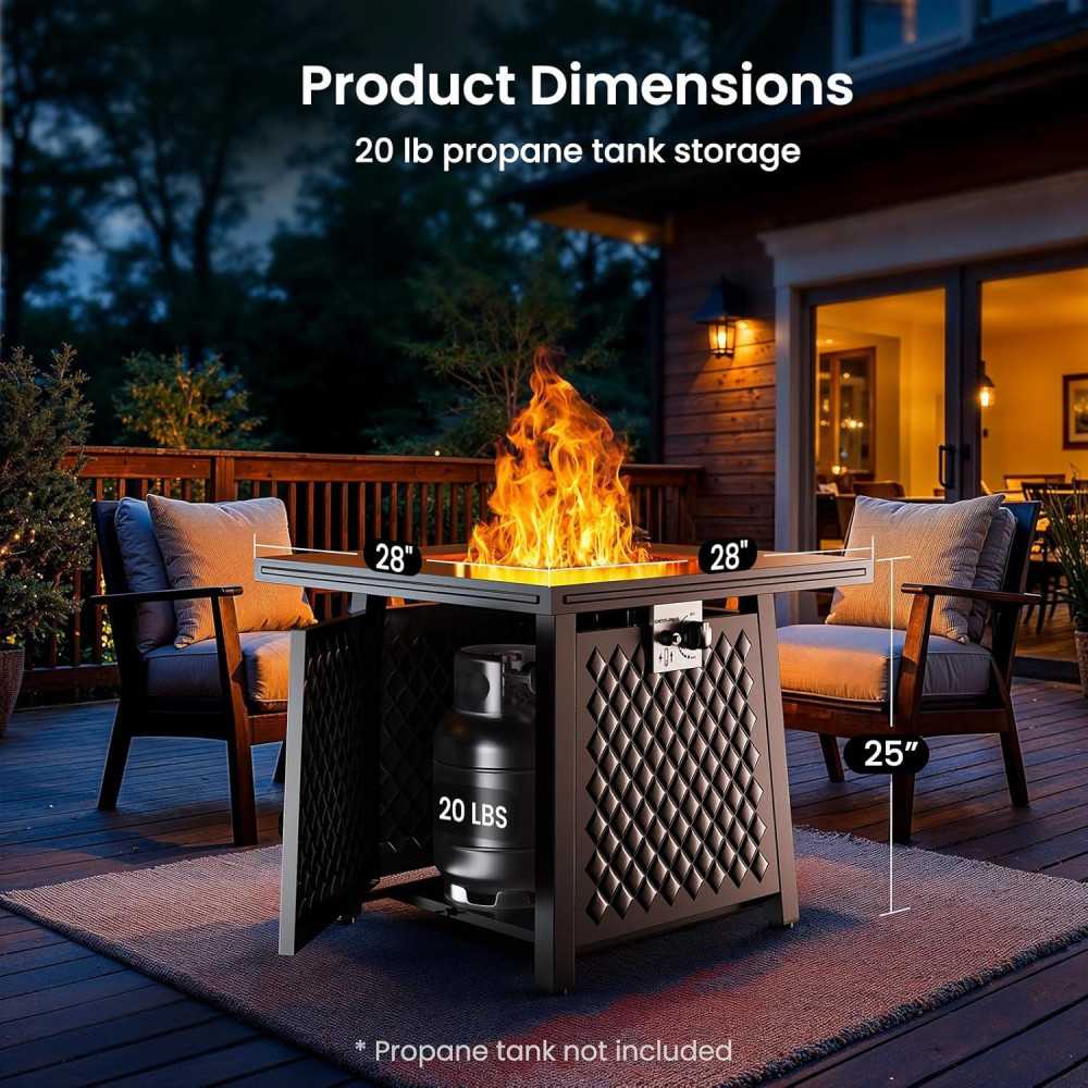 32-inch 50,000 BTU Propane Fire Pit Table | TekChoice Electronics